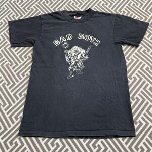 Vintage 90s Bad Boyz T-Shirt Small Black Grunge Western Outlaw